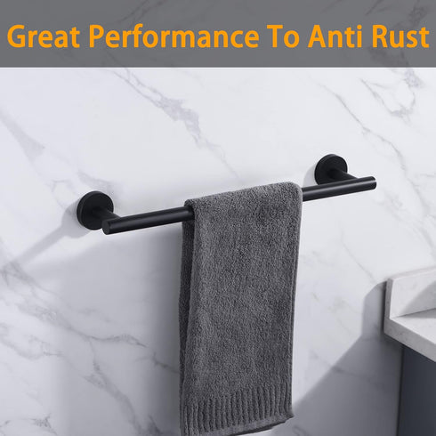 Nolimas Matte Black Bath Towel Bar Single Bars Towel Rack Rod Classic Wall Mounted SUS304 Stainless Steel Bathroom Towel Holder Toilet Kitchen Tow...