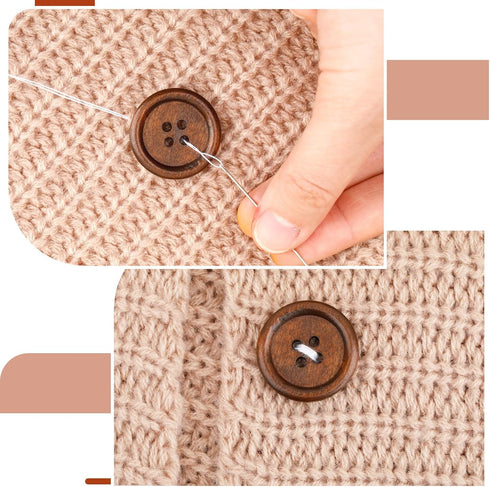 50Pcs 1 Inch Wooden Buttons Polished Sewing Buttons 4 Hole Classic Wooden Buttons for Shirt Sewing Pillow Covers Headbands Crafts Sewing Knitted I...