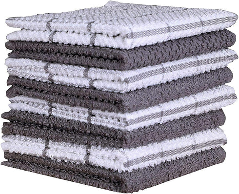 AMOUR INFINI Cotton Kitchen Dish Cloths Set of 8 – Highly Absorbent, Super Soft Premium Terry Cleaning Cloth (12"x12" Inch) Premium Dishcloths for...