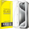 JETech Screen Protector for iPhone 15 Pro 6.1-Inch, Tempered Glass Film with Easy Installation Tool, Case-Friendly, HD Clear, 3-Pack......