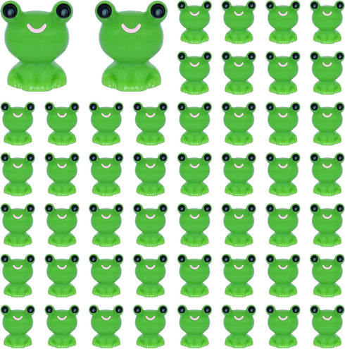50 PCS Tiny Frog Mini Resin Frogs Miniature Plastic Green Frog Figures for Craft, Garden Decor, Home Decorations(Green S2)...