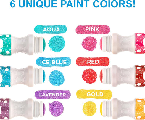 Washable Glitter Dot Markers, 6 Pack For Kids, Preschool Children Arts Crafts Supplies Kit, Kindergarten Toddler Art Activities Gift Set, Holiday ...