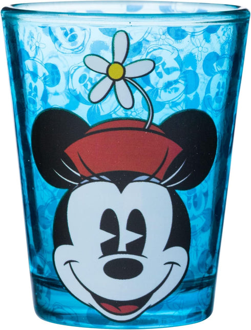 Silver Buffalo Disney Vintage Minnie Mouse 4 Pack Mini Glasses Set, 1.5 Ounce...