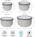 Oggi Prep, Store & Serve Plastic Bowl w/See-Thru Lid- Dishwasher, Microwave & Freezer Safe, (0.7 qt) Lt Gray w/Dk Gray Lid...