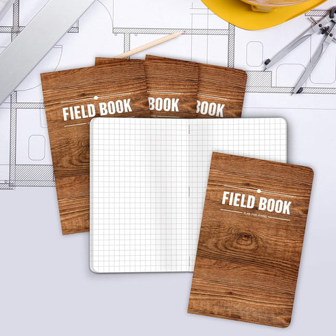 Elan Publishing Company Field Notebook/Pocket Journal - 3.5"x5.5" - Wood Pattern - Graph Memo Book - Pack of 5...