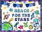82Pcs Outer Space Bulletin Board Decoration Kit Astronauts Aliens Rockets Reach for The Stars Cutouts with Glue Points Space Theme Bulletin Board ...
