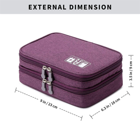 Travel Cable Organizer Bag, Electronic Accessories Case Portable Double Layer Cable Storage Bag for Cord,phone,Charger, Flash Drive, Phone, SD Car...