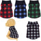 4 Pieces Buffalo Plaid Dog Sweaters with Leash Ring Soft Fleece Vest Dog Pullover Warm Jacket Pet Dog Clothes Winter Dog Outfits for Small Puppy C...