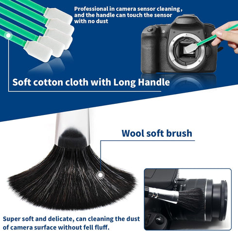 Camera Lens Cleaning Kit, 10-in-1 Camera Cleaning Kit, Camera Lens Cleaner and Camera Accessories, Includes Lens Cleaning Kit/Lens Cleaner/Lens Cl...