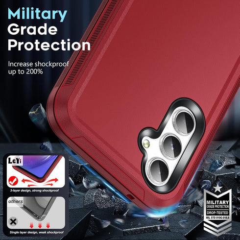 LeYi for Samsung A54 5G Case: with 2 PCS Screen Protector, Heavy Duty 3 in 1 Samsung Galaxy A54 5G Case, Military Grade Shockproof Phone Case Cove...