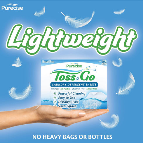 Toss & Go Laundry Detergent Sheets, Eco-Friendly Washing Machine Sheet, Powerful Cleaning, No Mess, Lightweight, Odor Removal, Laundry Cleaning Su...