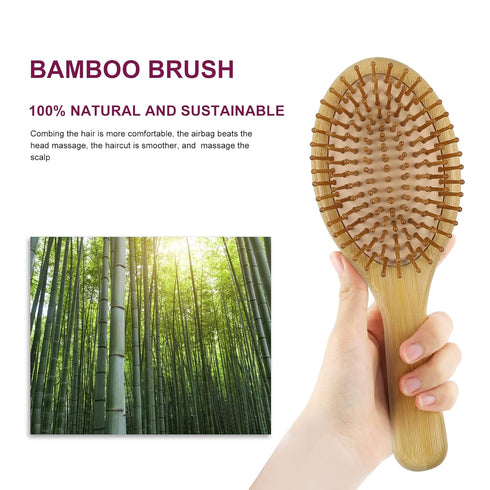 MRD Hair brush, Natural Bamboo Paddle Detangling Hairbrush, Massage Scalp Thick/Thin/Curly/Dry Hair For Women & Men Yellow...