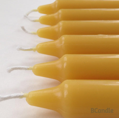 100% Pure Beeswax Candles (Set of 6) 8-Hour Organic Hand Made - 8 Inches Tall, 3/4 Inch Diameter; Tapers...