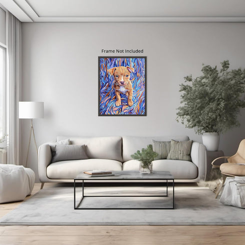 Posterizer 1 pcs-A pop art portrait of a dog-with a vibrant, abstract background -1-Art for Animal Lovers-Collectibles & Fine Art-Decor for Home &...