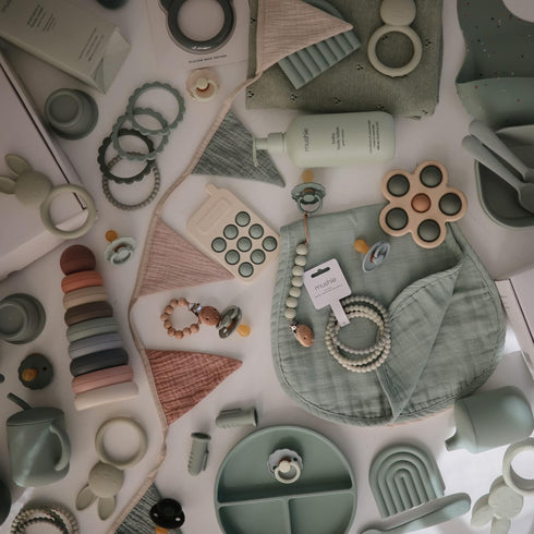 mushie Silicone Suction Plate | BPA-Free Non-Slip Design (Cambridge Blue)...