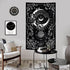 Riyidecor Gothic Vertical Goth Tapestry Wiccan Witch Wall Hanging Moon Tarot 30Wx50H Inch Goth Black White Aesthetic Floral Small Bohemian Stars M...