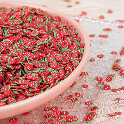 Framendino, 100g Strawberry Slime Charms Resin Flatbacks Polymer Clay Sprinkles for DIY Crafts Decoration...