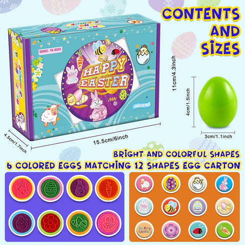 LOOIKOOS Matching Easter Eggs for Toddlers,12PCS Preschool Educational Learning Toys Fine Motor Skill Kids Montessori Toy Gift for 3 4 5 Year Old...