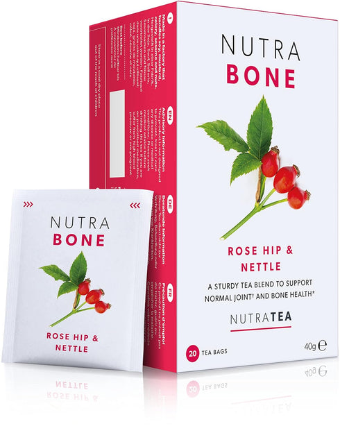 NUTRABONE - Bone Health Tea – Includes Rose Hip, Ginkgo Biloba and Yucca - For Bone Strength and Support - 20 Enveloped Tea Bags - by Nutra Tea - ...
