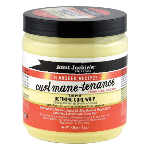 Aunt Jackie's Flaxseed Recipes Curl Mane-tenance, Lightwieght Anti-Poof Defining Curl Whip, Enriched with Flaxseed, Argan Oil and Shea Butter, Gre...