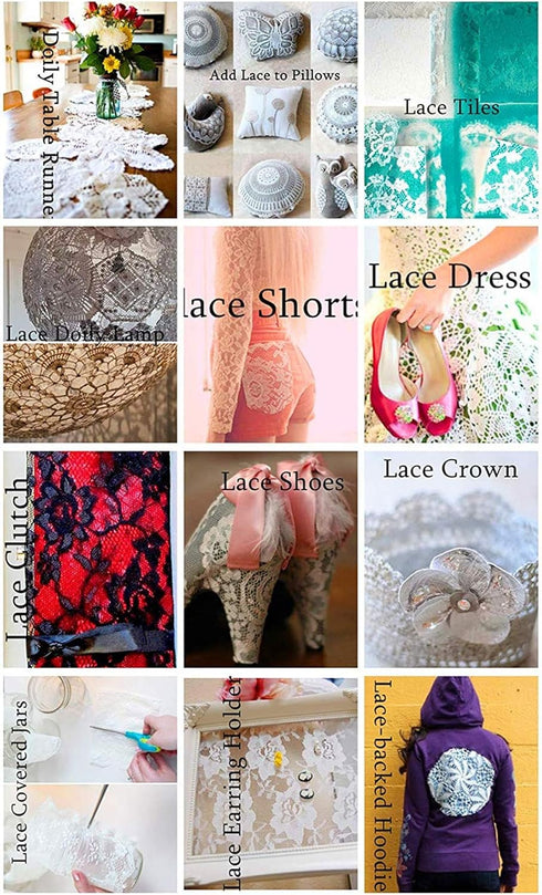 5 Yards Width 7 Inch Stretch Lace Trim Fabric Elastic Lace Flowers Ribbon for Garment Craft Embellishment Wedding Bouquet Making Headbands Garters...