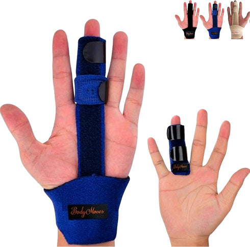 BodyMoves Finger splint and Finger extension splint trigger finger mallet finger broken finger post operative care Finger knuckle immobilization i...