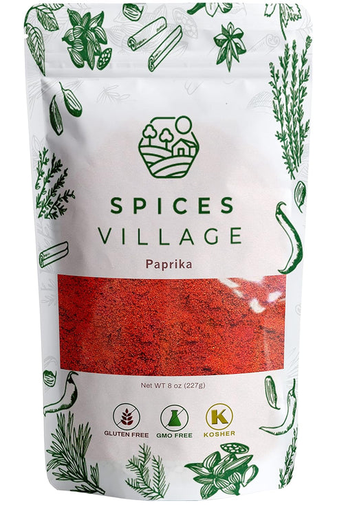 Spices Village Paprika Powder (8 oz), Sweet, Flavorful Spice, Ground Paprika Seasoning made from Dried Red Peppers, Kosher, Gluten-Free, Non-GMO, ...