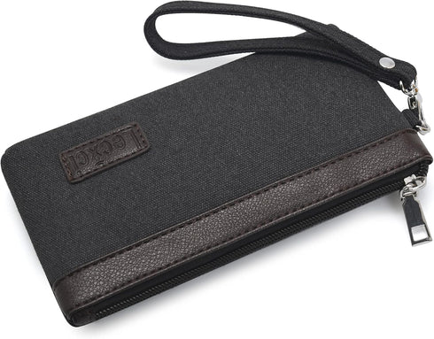 Canvas Wristlets Bag Clutch Purses Wallet Slim Credit Card Holder Clutch with Removable Strap Cell Phone Wallet...