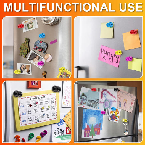 MIKEDE Fridge Magnets, 8 Colors Neodymium Refrigerator Magnets, Small Strong Magnets for Whiteboard, Push Pin Magnets for Dry Erase Board Map Kitc...
