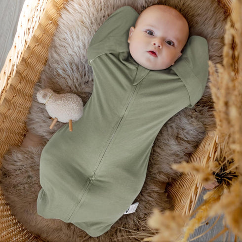 MEXXI Swaddle Baby Sleep Sack with Arms Up, Baby Transitional Swaddle with Double Zipper, 0.5 TOG, 13-19 lbs, M...