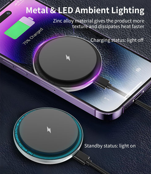 Magnetic Wireless Charger, 15W Fast Wireless Charging Pad with 20W GaN Type-C PD Adapter Compatible with iPhone 15/14/13/12, Silver......