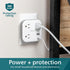 Philips 3-Outlet Surge Outlet Extender with USB, 1 USB-A, 1 USB-C, 12W, 980J, White - SPP9393W/37...