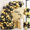 RUBFAC 110pcs Black and Gold Balloons Garland Arch Kit with Black Gold Confetti Balloons for Graduation Birthday Wedding Party Decorations...