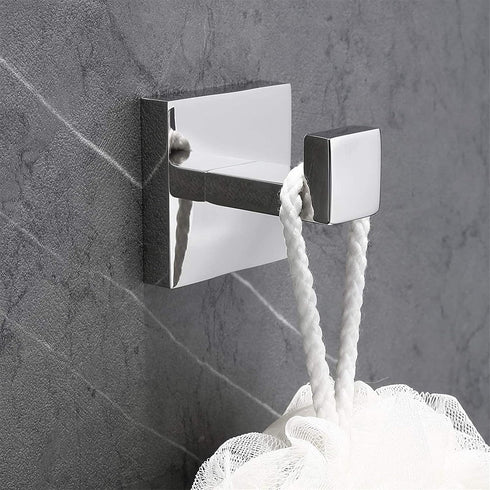 Nolimas Bath Towel Hook SUS 304 Stainless Steel Square Clothes Towel Coat Robe Hook Cabinet Closet Door Sponges Hanger for Bath Kitchen Garage Hea...