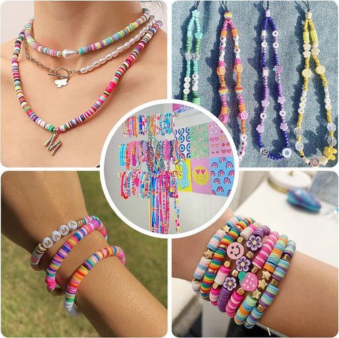 EMUFOOK Friendship Bracelet Kit with Clay Beads for Jewelry Making - Crafts Kit for Girls Ages 8-12...