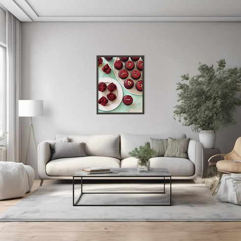 Posterizer 1 pcs-batch of Valentine’s Day cupcakes cute poster -1-Romantic Art-Holiday Poster Collection-Gift for Couples boyfriend girlfriend Hus...