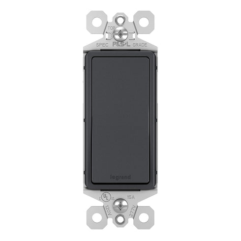 Legrand radiant TM870GCC10 15 Amp Rocker Wall Switch, Single Pole Decorator Light Switches, Graphite (1 Count)......