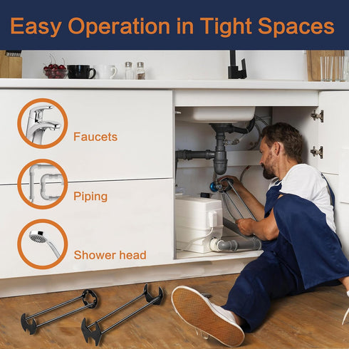 2PCS Basin Wrench, Faucet Wrench for Tight Spaces, Multifunctional Plumbers Wrench, 7 Sizes Sink Drain Plumbing Wrench, Under Sink Wrench Faucet T...