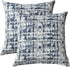 Jacquard Decorative Throw Pillow Covers for Couch Set of 2, 18x18 Inches, Navy Blue...