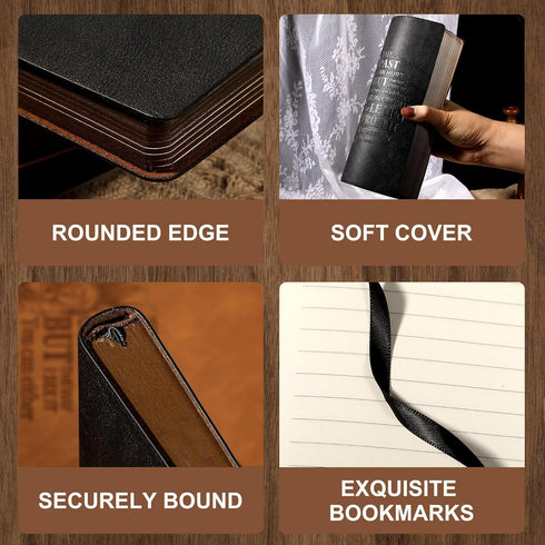 Leather Journal for Men Soft Cover 256 Pages Notebook Lined Journals for Writing A5 Lion Journaling Notebooks Vintage Inspirational Diary, 5.7" x ...