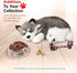 Silver Bowl with Simulated Pet Food, Colorful Chew Toy for Lifelike Stuffed Interactive Pet, Dog Bones for Breathing Pets...