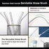 8 Pcs Straw Cleaner Brush Long Cleaning Brushes for Test Tube Stanley Metal Reusable Glass Straws Water Bottle Nipple Small Scrubber - 10''(Rubber...