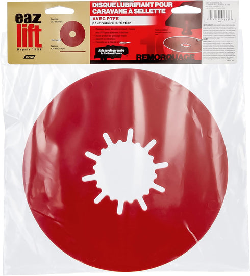 EAZ LIFT TPE 10" Premium Fifth Wheel Lube Plate, Red w/PTFE (44668)...