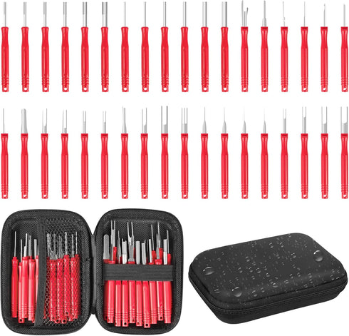Terminal Removal Tool Kit 36 Pcs Depinning Tool Electrical Connector Pin Removal Tool Kit Pin Extractor Tool Set Wire Terminal Release Tool for Au...
