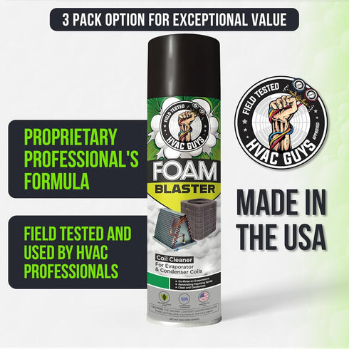 Foam Blaster AC Coil Cleaner for AC Unit | No Rinse Formula for Evaporators & Condensers | Neutral Citrus Scent...