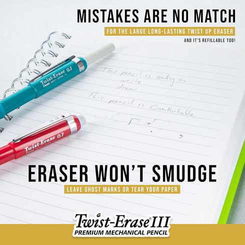 Pentel Twist-Erase III Mechanical Pencil with Lead and Eraser Refills (QE515LEBP)...