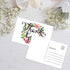 50 Thank You Postcards-Blank Thank You Note Card, Floral Watercolor Calligraphy Note Card Stationery for Wedding, Bridesmaid, Bridal or Baby Showe...