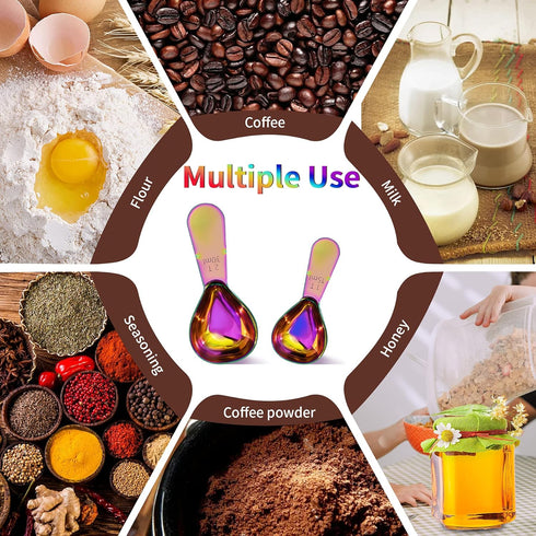 2 Pieces Stainless Steel Coffee Scoops Set(1 Tbsp,2 Tbsp)Durable Coffee Spoons with Ergonomic Handle Measuring Tablespoon for Canisters Tea Sugar ...