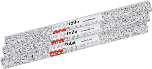 d-c-fix 346-0180-3PK Decorative Self-Adhesive Film, Grey Granite, 17" x 78" Roll, 3-Pack...