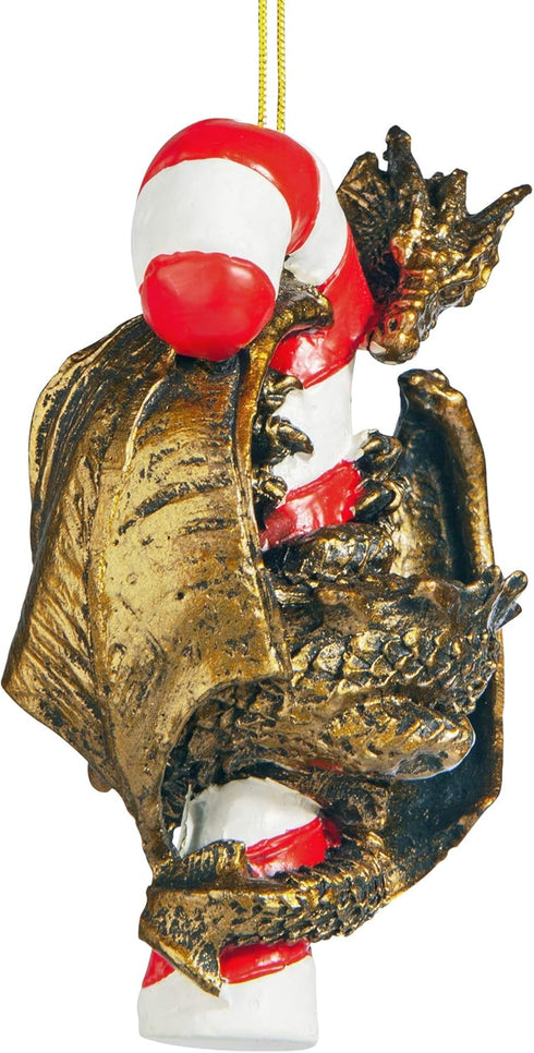 Gothic Dragon with a Candy Cane Sweet Tooth Christmas Tree Ornament, 4 Inch, Single...